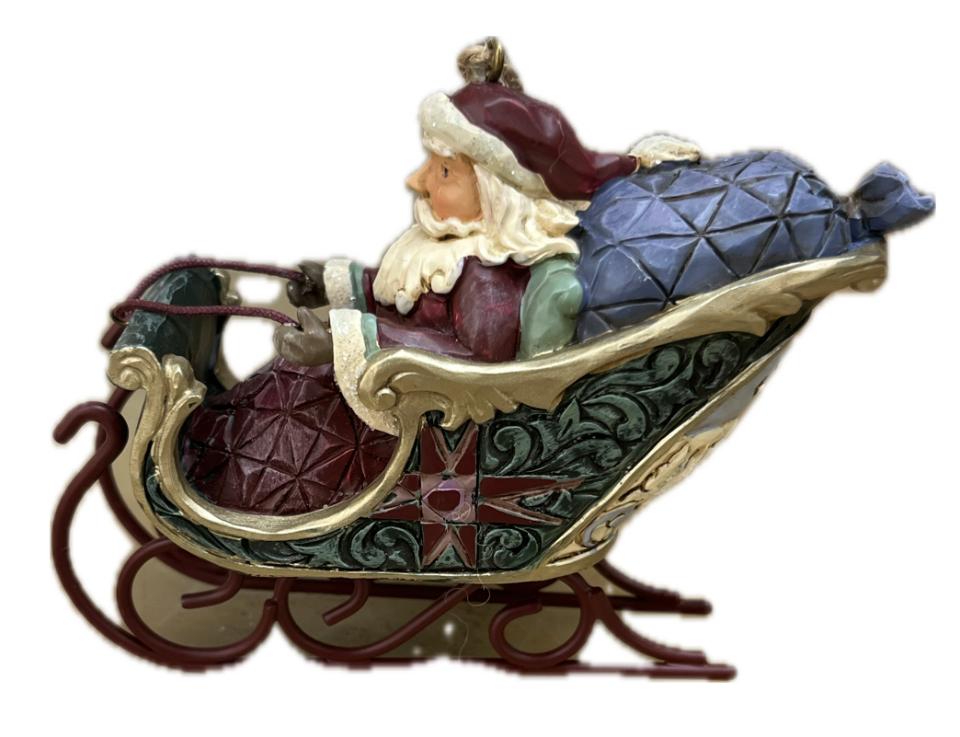 Babbo Natale con slitta Jim Shore Lunghezza 12