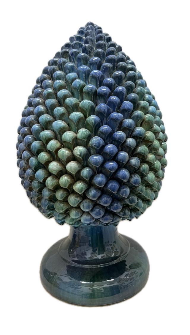 Pigna blu sfumato Produzione artigianale Santo Stefano di Camastra H 50cm