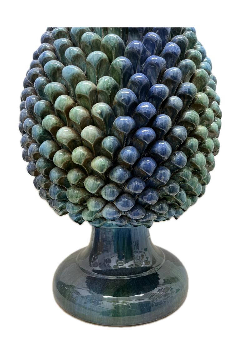 Pigna blu sfumato Produzione artigianale Santo Stefano di Camastra H 50cm