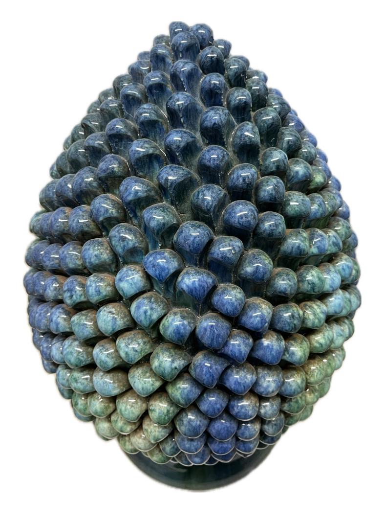 Pigna blu sfumato Produzione artigianale Santo Stefano di Camastra H 50cm