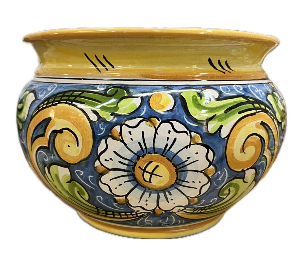 Portavaso cachepot in ceramica Produzione artigianale di Caltagirone Diametro 20cm