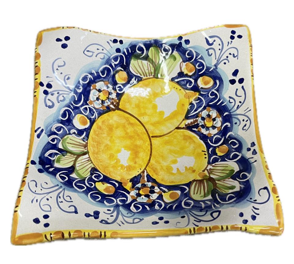 Svuota tasche/Porta caramelle con limoni Produzione artigianale di Caltagirone 21 x 21
