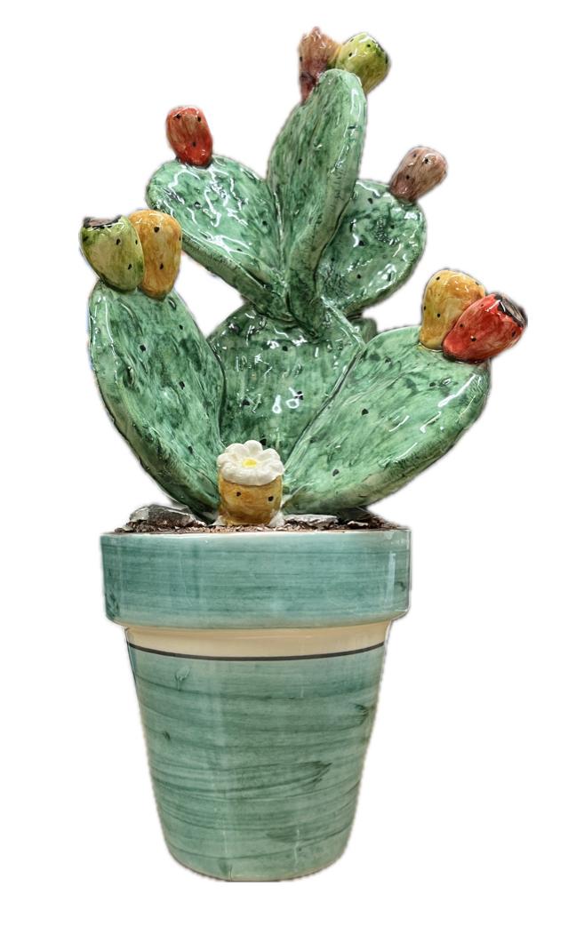 Piantina fico d'india Produzione artigianale di Caltagirone H 35cm