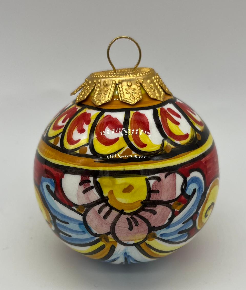 Palline di Natale in ceramica Produzione artigianale di Caltagirone 6 cm