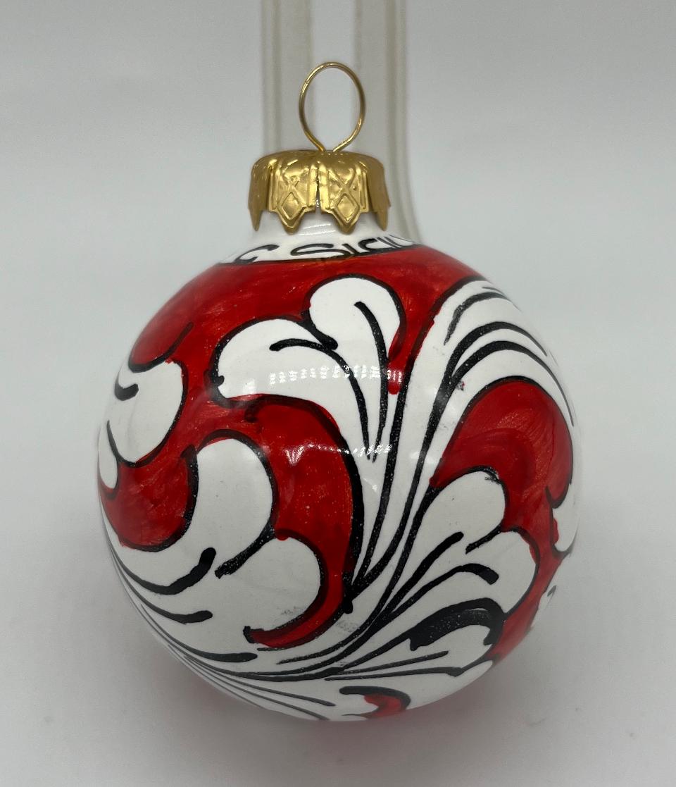 Palline di Natale in ceramica Produzione artigianale di Caltagirone 6 cm