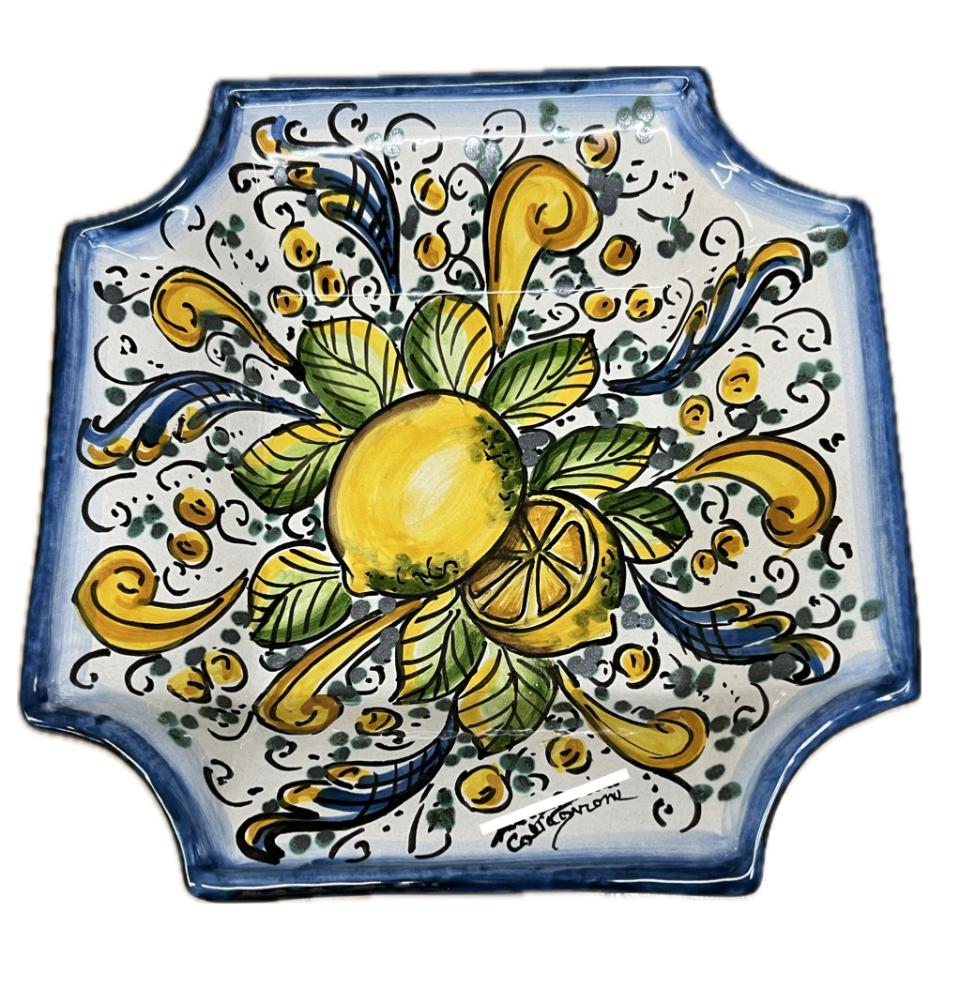 Svuota tasche/Porta caramelle in ceramica Produzione artigianale di Caltagirone 22 x 22