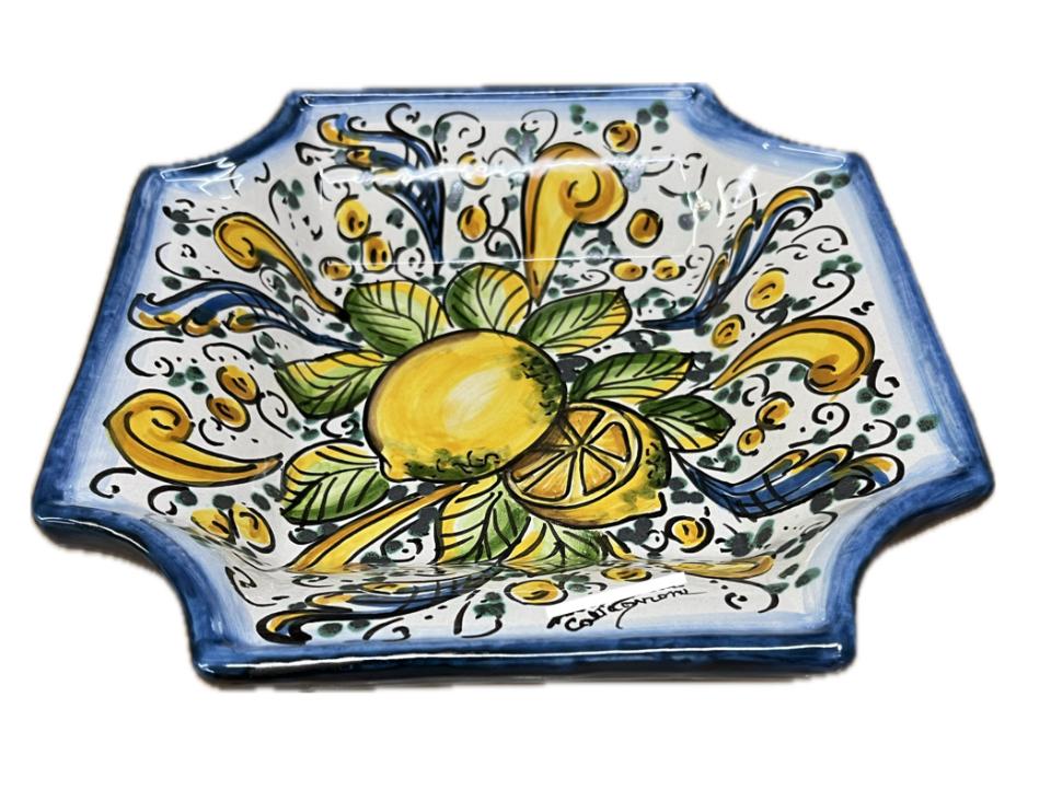 Svuota tasche/Porta caramelle in ceramica Produzione artigianale di Caltagirone 22 x 22