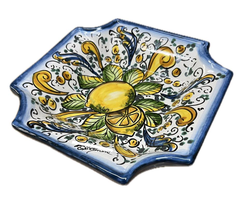 Svuota tasche/Porta caramelle in ceramica Produzione artigianale di Caltagirone 22 x 22