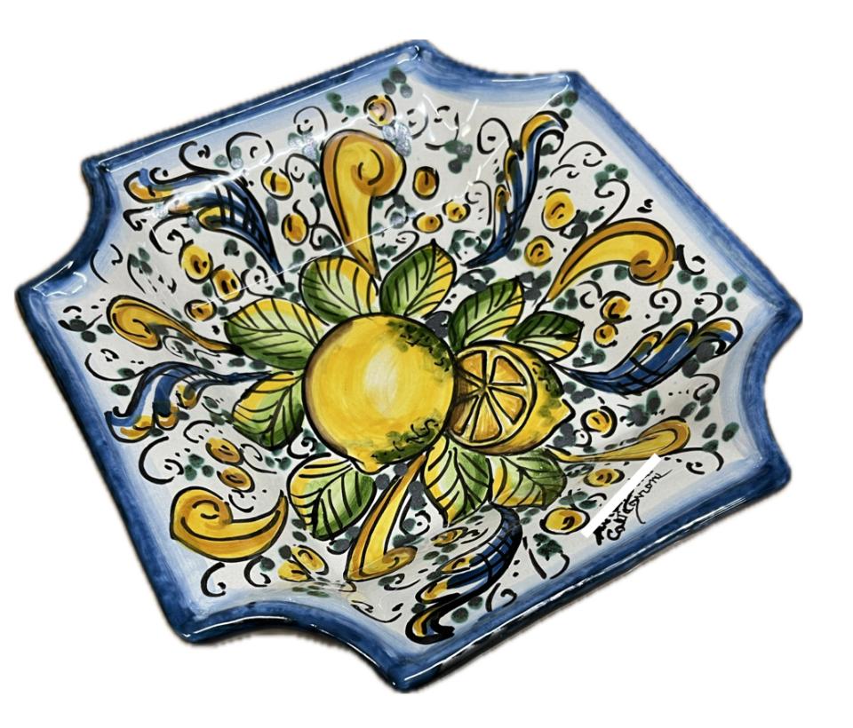 Svuota tasche/Porta caramelle in ceramica Produzione artigianale di Caltagirone 22 x 22