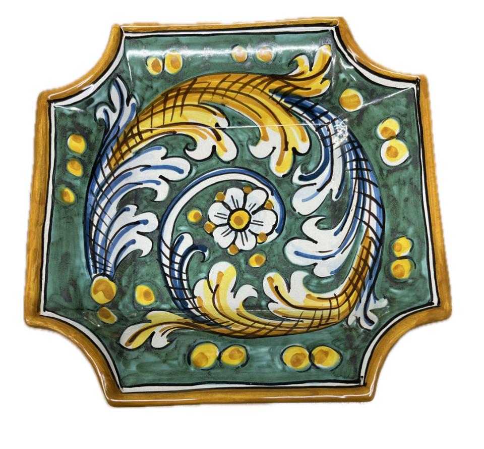 Svuota tasche/Porta caramelle in ceramica Produzione artigianale di Caltagirone 22 x 22