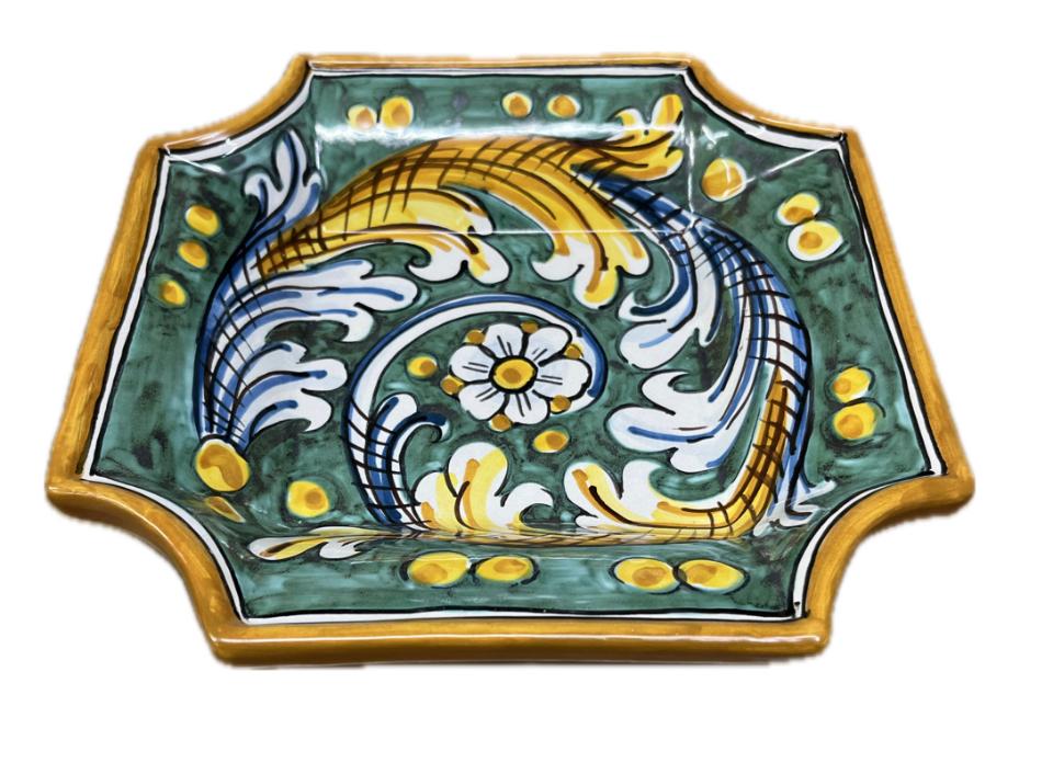 Svuota tasche/Porta caramelle in ceramica Produzione artigianale di Caltagirone 22 x 22