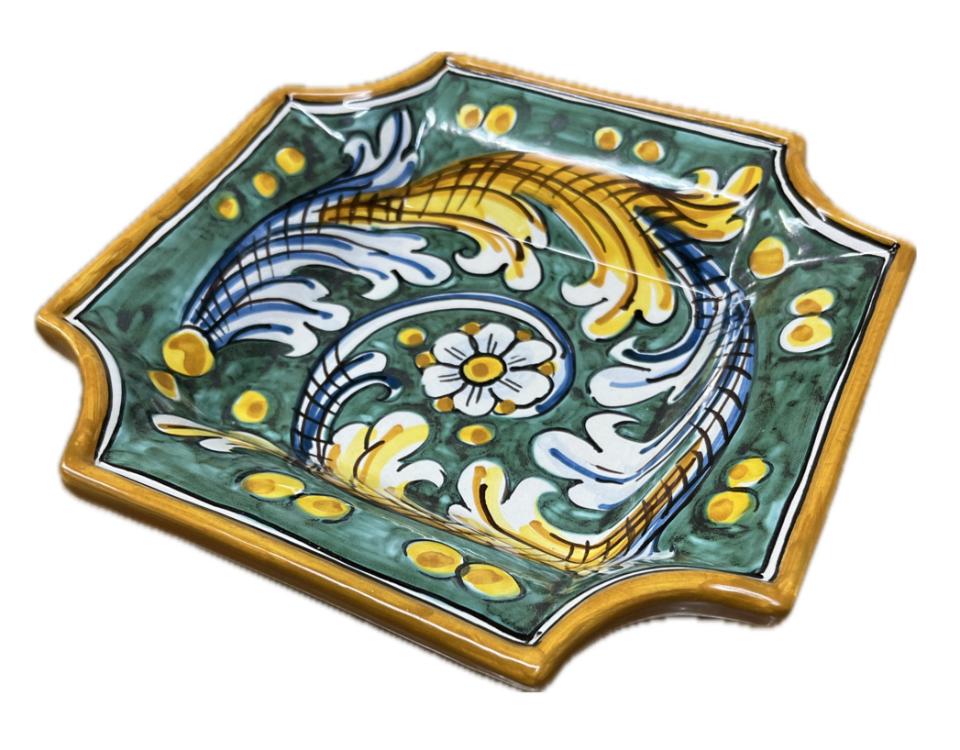 Svuota tasche/Porta caramelle in ceramica Produzione artigianale di Caltagirone 22 x 22