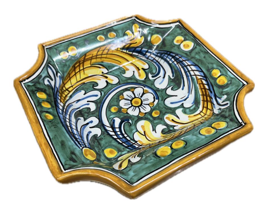 Svuota tasche/Porta caramelle in ceramica Produzione artigianale di Caltagirone 22 x 22