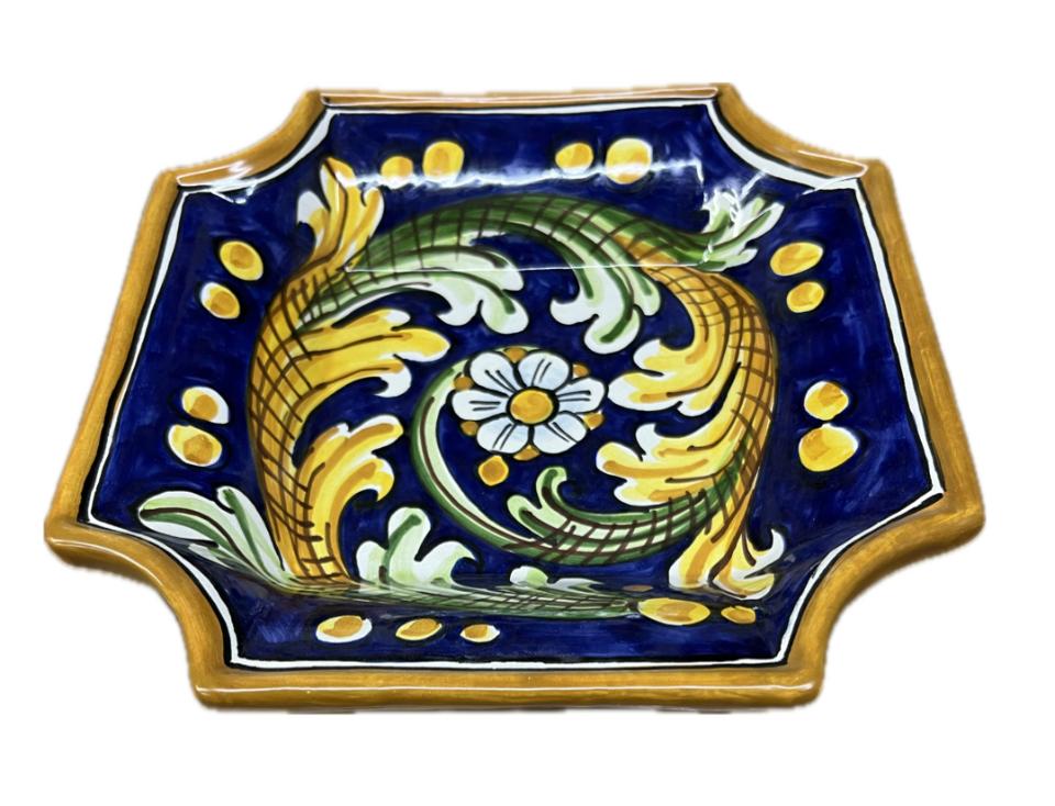 Svuota tasche/Porta caramelle in ceramica Produzione artigianale di Caltagirone 22 x 22