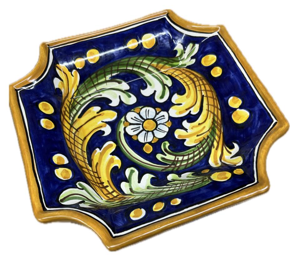 Svuota tasche/Porta caramelle in ceramica Produzione artigianale di Caltagirone 22 x 22