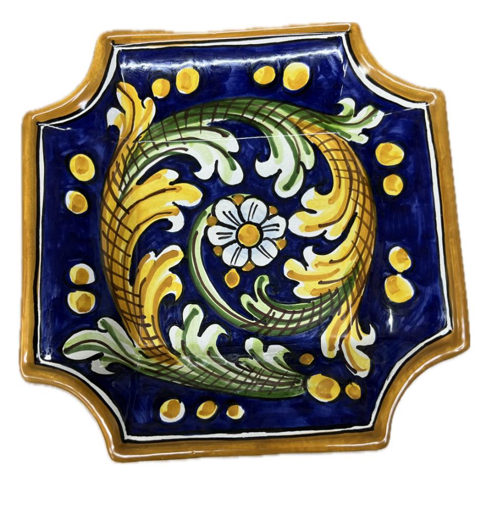 Svuota tasche/Porta caramelle in ceramica Produzione artigianale di Caltagirone 22 x 22