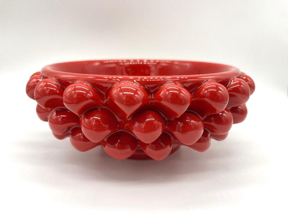 Ciotola pigna rossa svuota tasche o porta caramelle Produzione artigianale di Santo Stefano di Camastra Diametro 16cm
