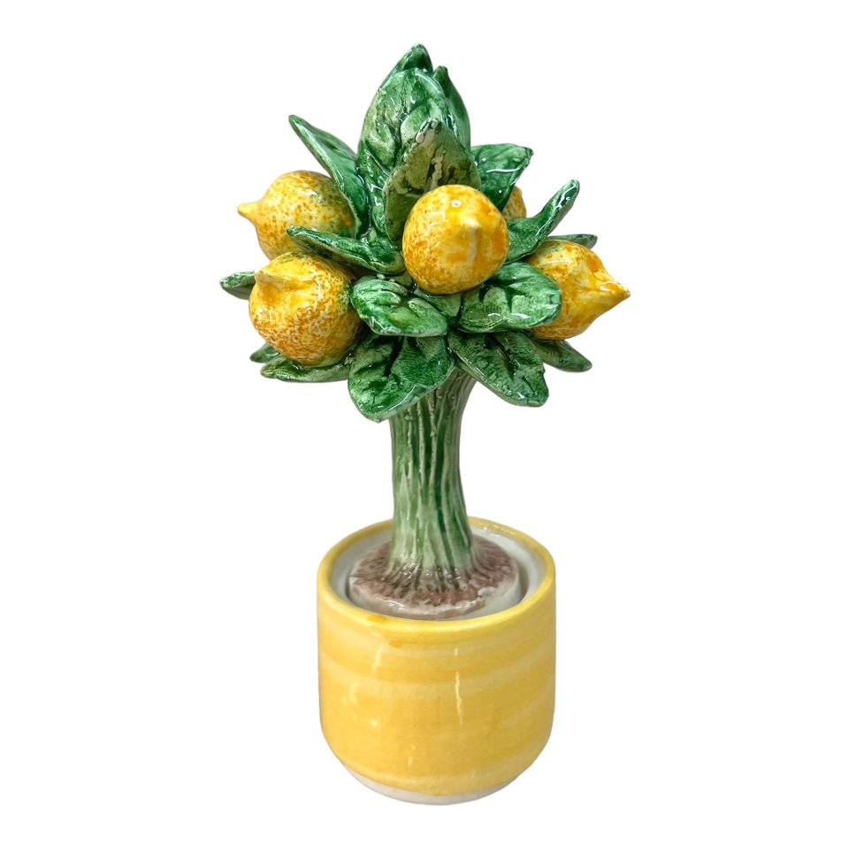 Albero di limoni in ceramica siciliana Produzione artigianale di Caltagirone h.15 cm