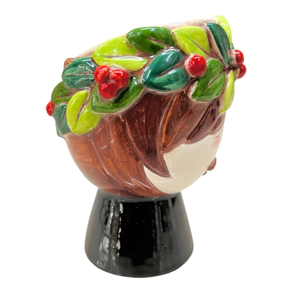 Testa di moro uomo laureato in ceramica siciliana Produzione artigianale di Catania h.12cm