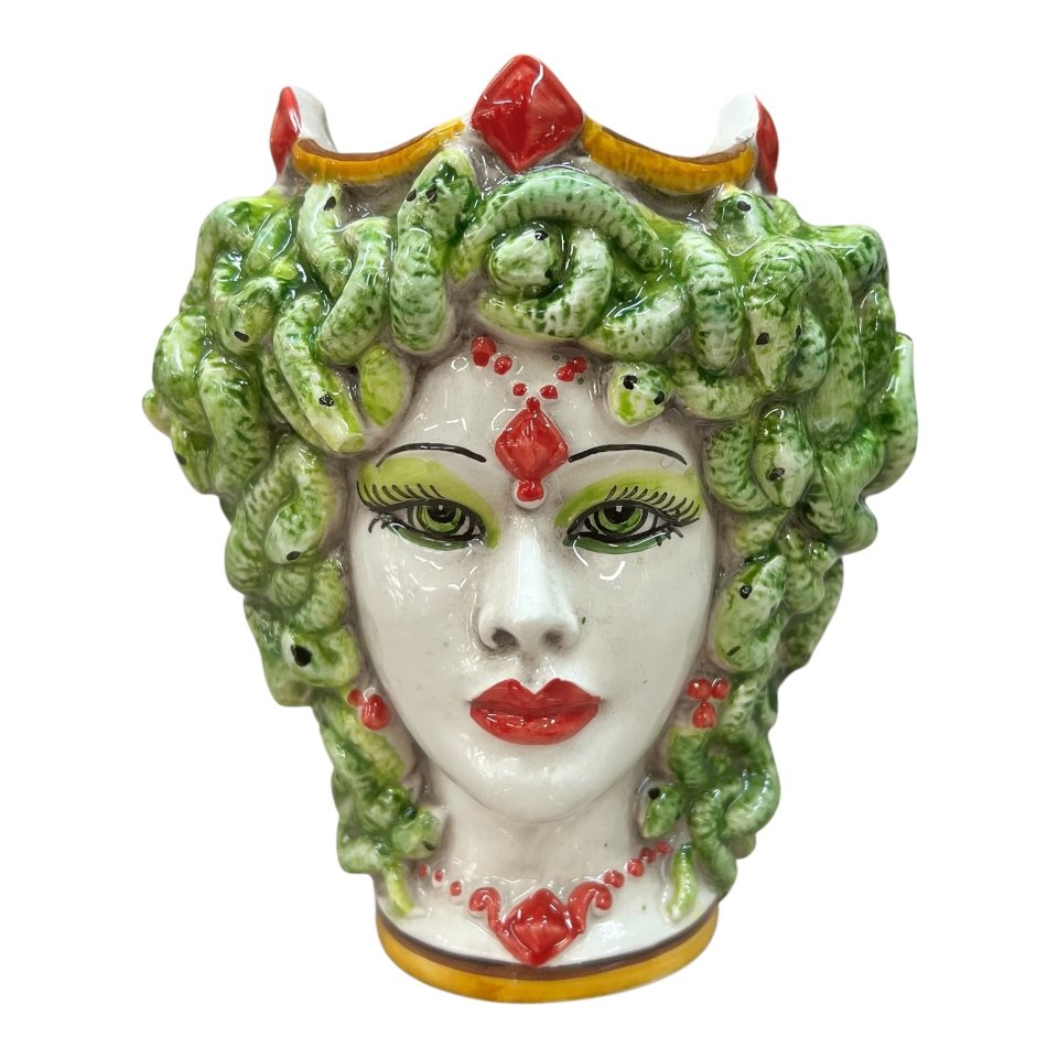 Testa di moro collezione I Miti modello medusa Produzione artigianale di Caltagirone h.15cm
