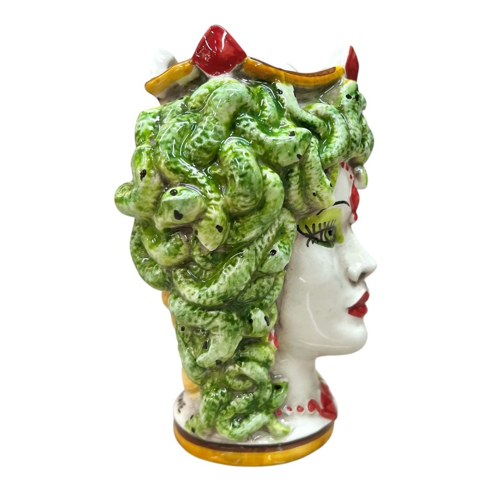 Testa di moro collezione I Miti modello medusa Produzione artigianale di Caltagirone h.15cm