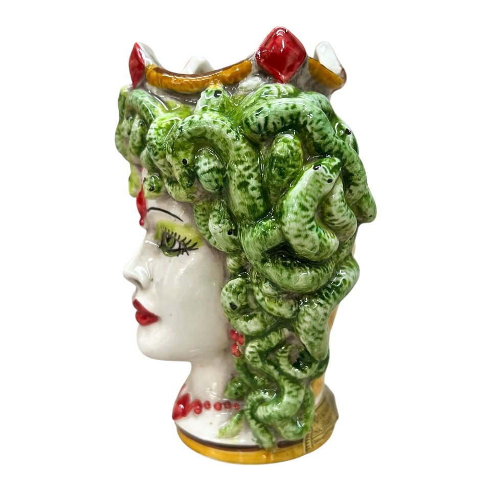 Testa di moro collezione I Miti modello medusa Produzione artigianale di Caltagirone h.15cm