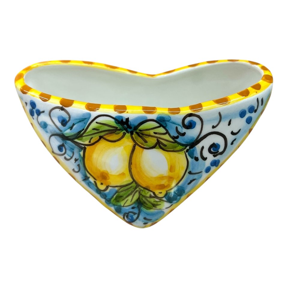Porta biglietti da visita da tavolo in ceramica siciliana decoro ornato e carretto Produzione artigianale di Caltagirone Lunghezza 12cm