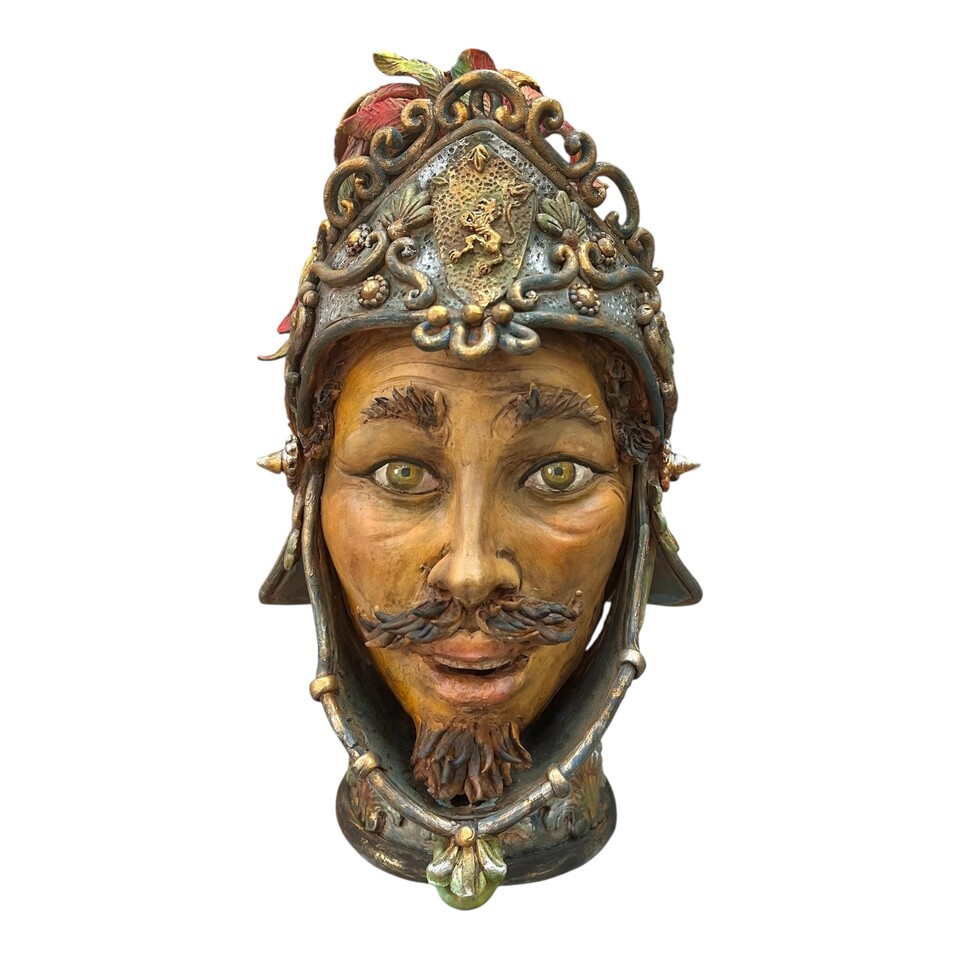 Teste di moro collezione I Miti modello Orlando Furioso Produzione artigianale di Palermo h.40cm