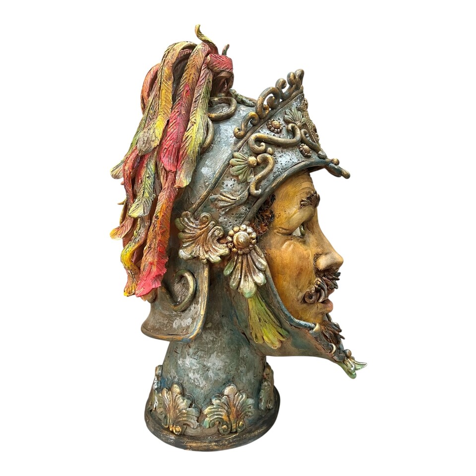 Teste di moro collezione I Miti modello Orlando Furioso Produzione artigianale di Palermo h.40cm