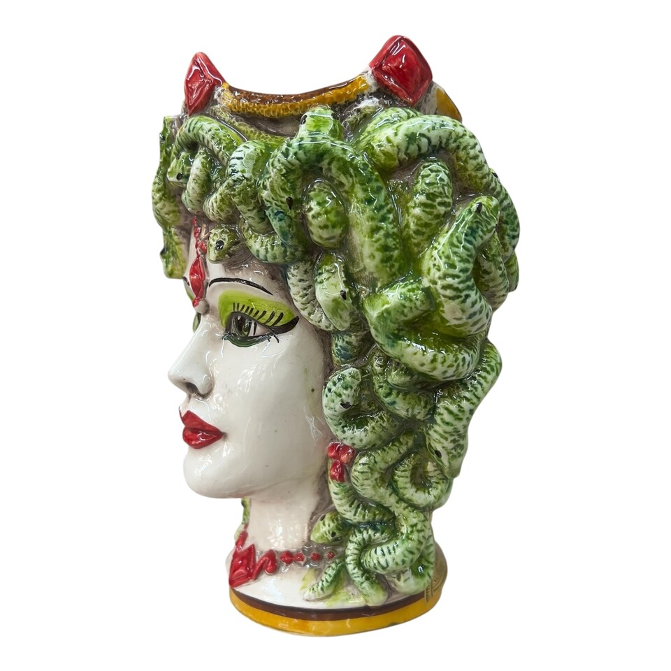 Testa di Moro collezione I Miti modello Medusa Produzione artigianale di Caltagirone h.20cm