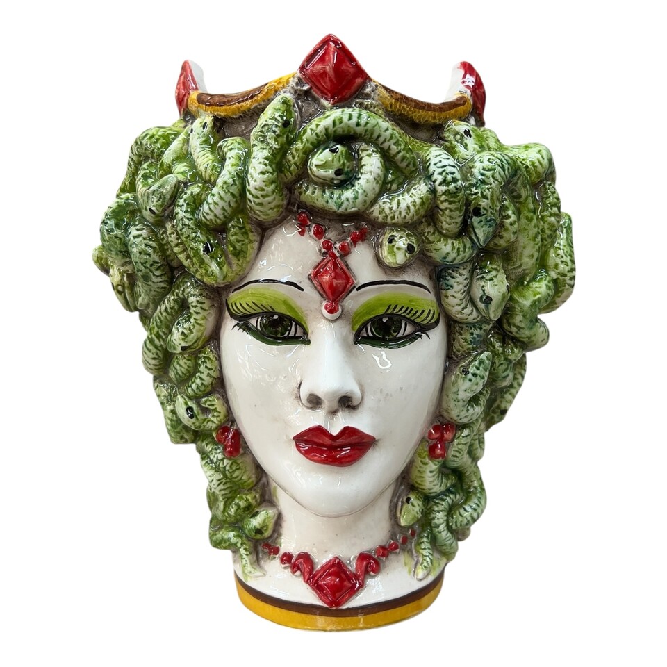Testa di Moro collezione I Miti modello Medusa Produzione artigianale di Caltagirone h.20cm