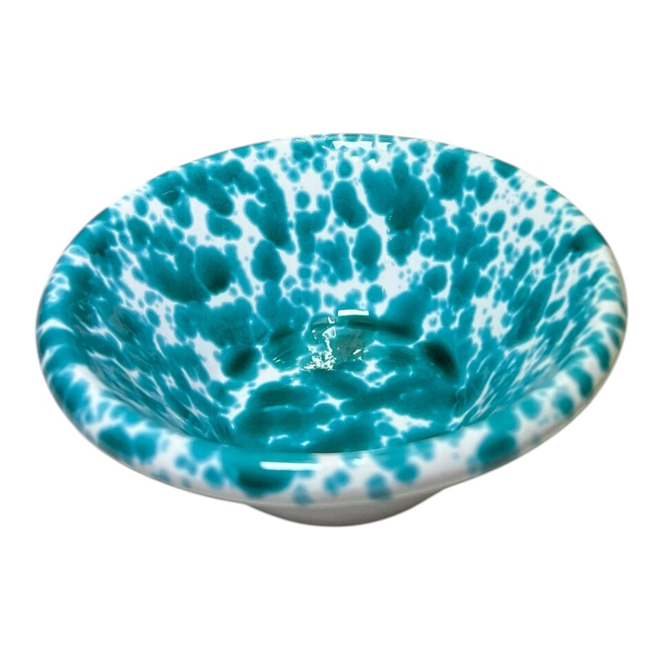 Ciotola lemmo piccola decoro screziato in ceramica siciliana Produzione artigianale di Santo Stefano di Camastra Diametro 12cm