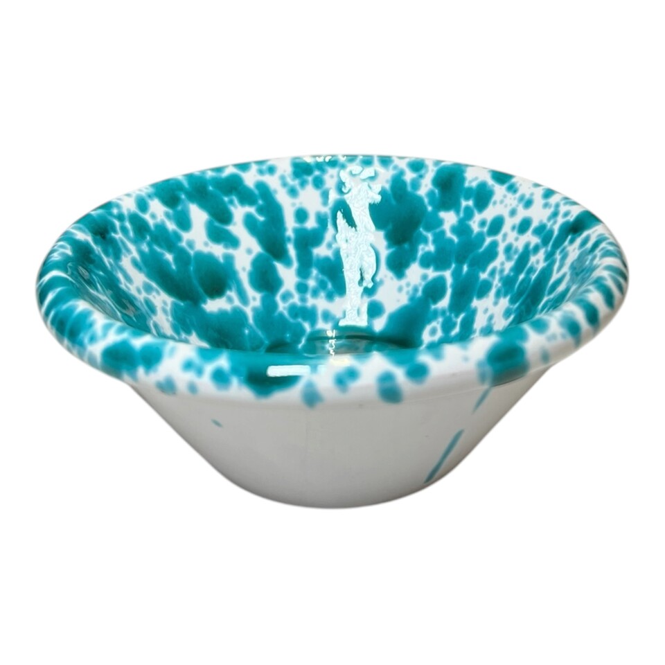 Ciotola lemmo piccola decoro screziato in ceramica siciliana Produzione artigianale di Santo Stefano di Camastra Diametro 12cm