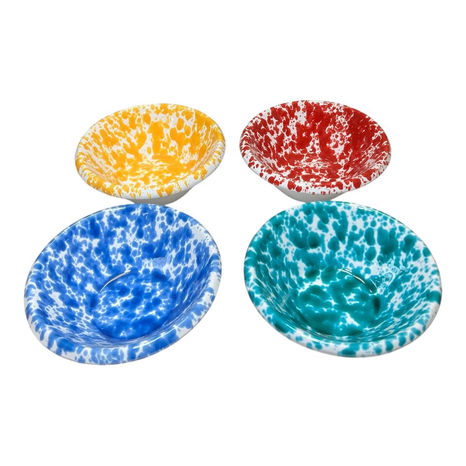 Ciotola lemmo piccola decoro screziato in ceramica siciliana Produzione artigianale di Santo Stefano di Camastra Diametro 12cm