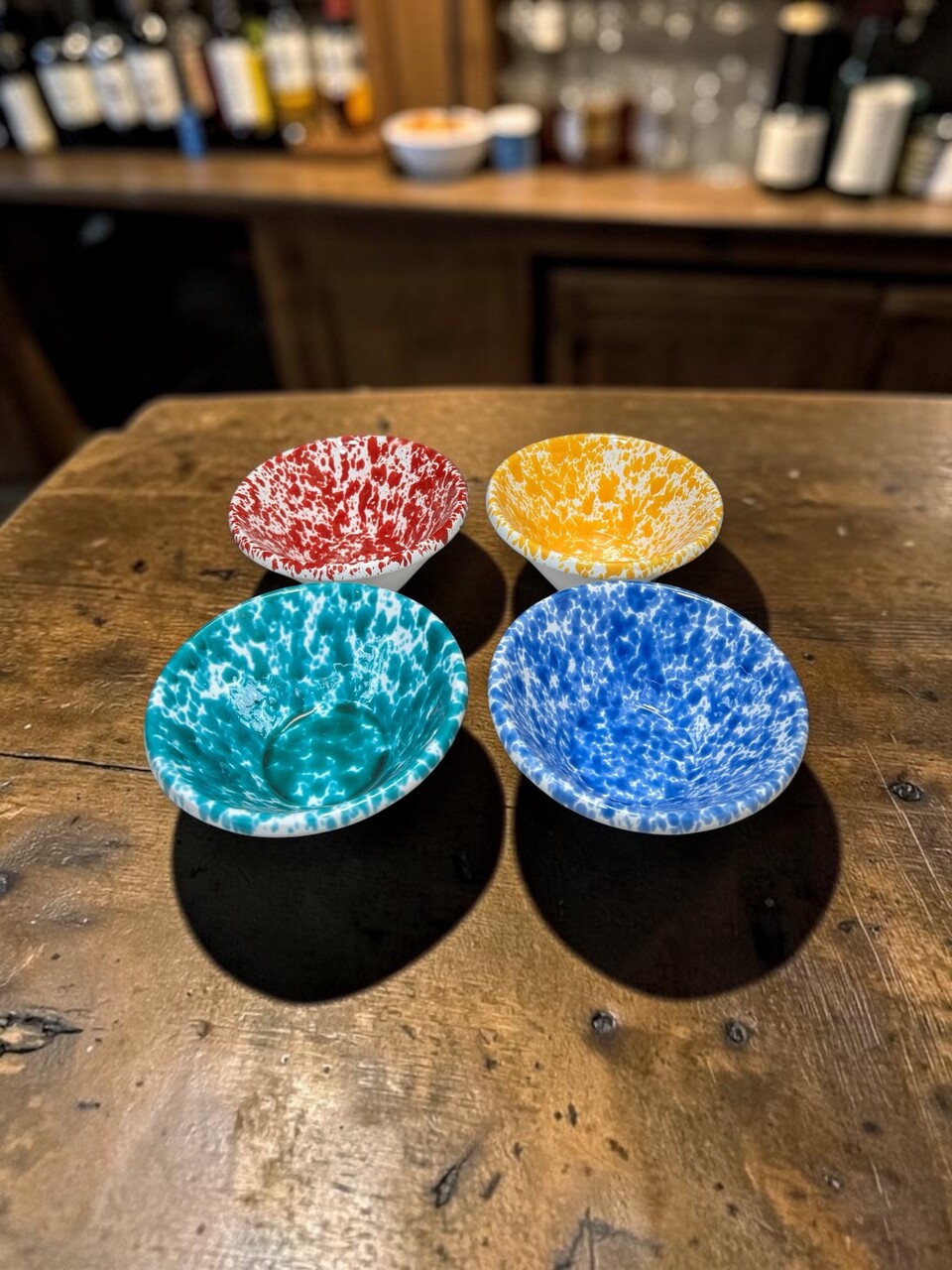 Ciotola lemmo media decoro screziato in ceramica siciliana Produzione artigianale di Santo Stefano di Camastra Diametro 15cm