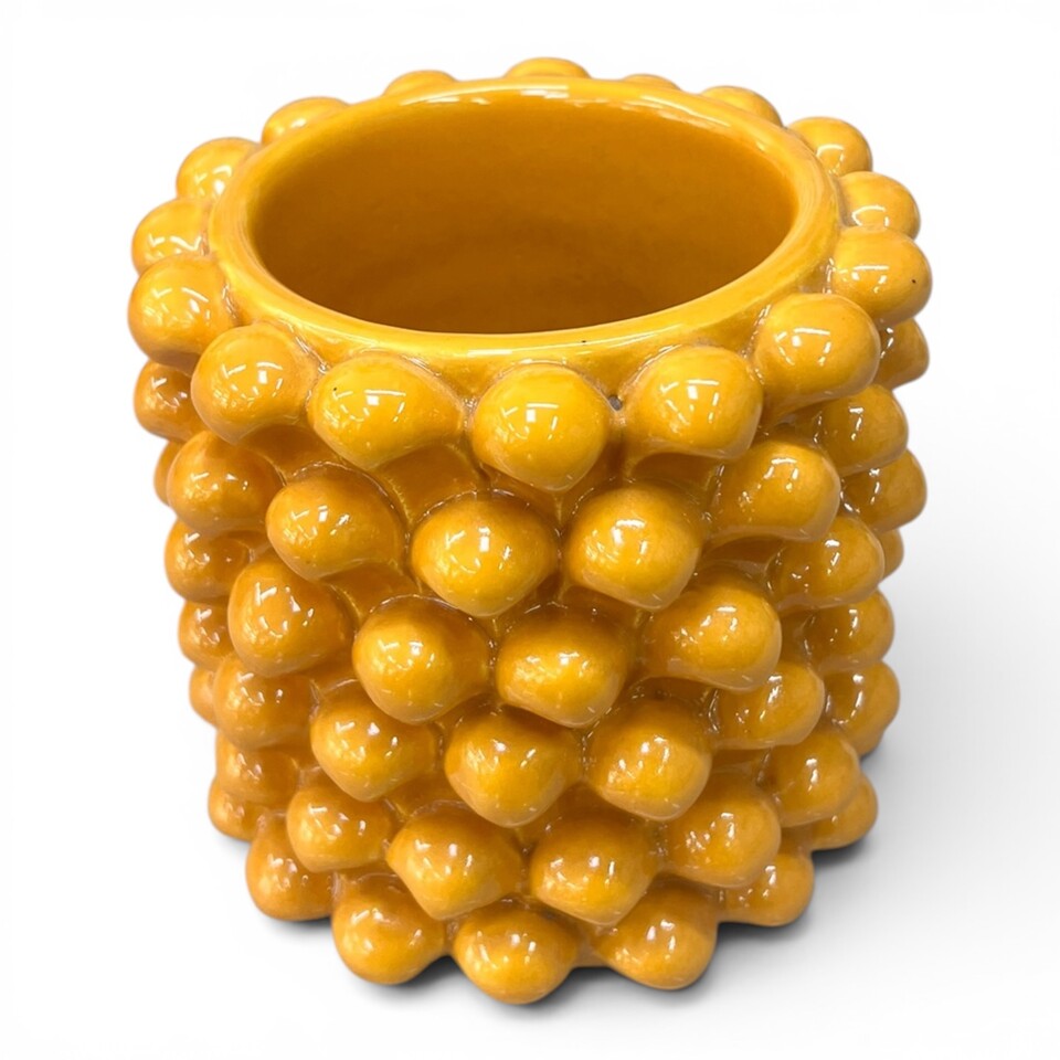 Vaso porta penne da scrivania a forma di pigna in ceramica siciliana vari colori Produzione artigianale di Caltagirone h.11cm