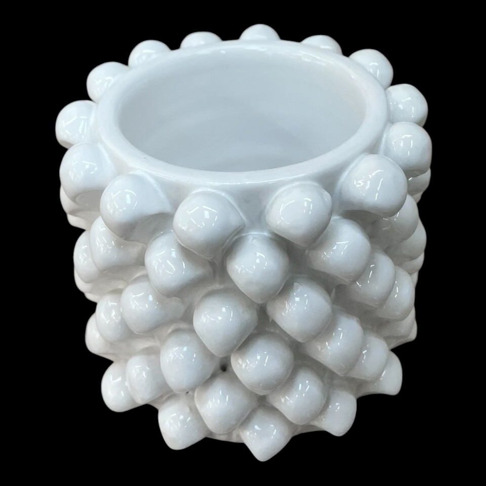 Vaso porta penne da scrivania a forma di pigna in ceramica siciliana vari colori Produzione artigianale di Caltagirone h.11cm