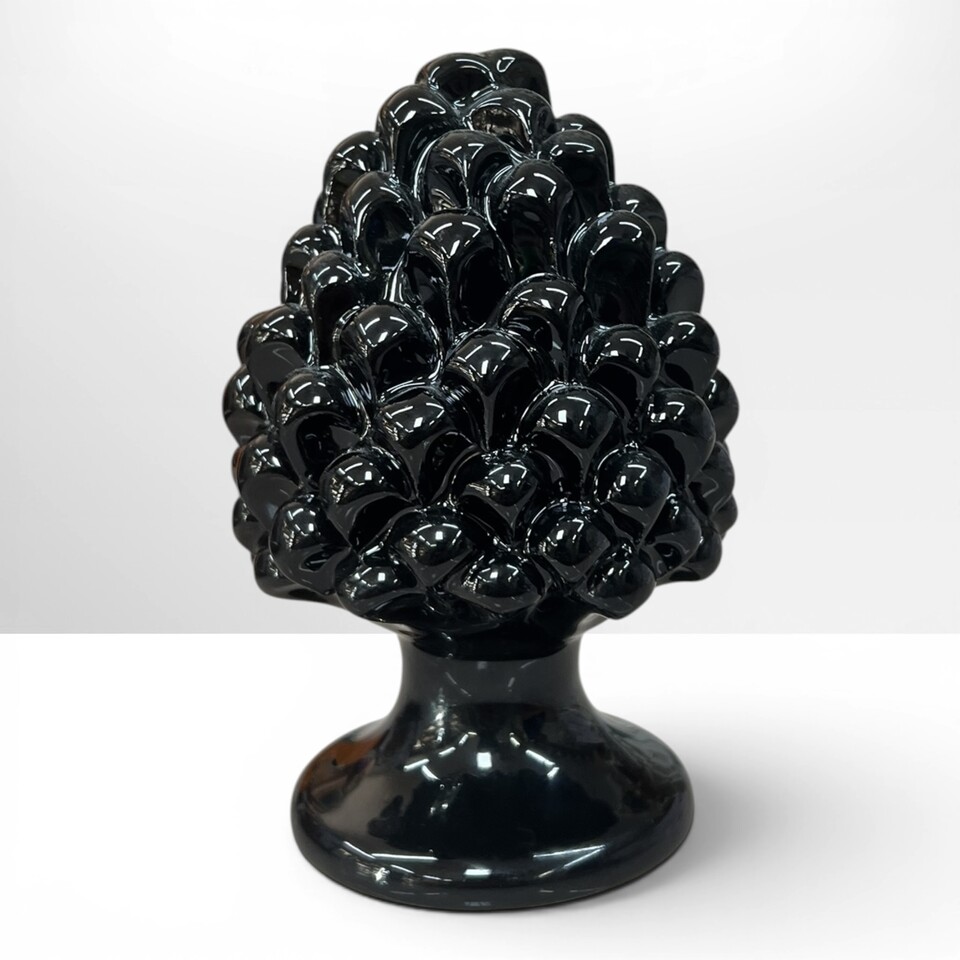 Pigna ornamentale decoro monocolore vari colori in ceramica siciliana Produzione artigianale di Caltagirone h.15cm