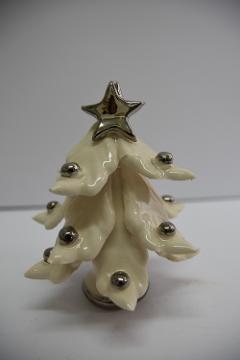 Albero di Natale in ceramica con decori in platino Produzione artigianale di Caltagirone  h.14