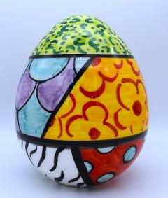 Uovo in ceramica Produzione artigianale di Caltagirone  h.15 cm