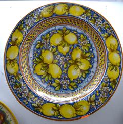 Piatto con limoni in ceramica da parete Produzione artigianale di Caltagirone  Diametro 55cm