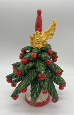 Albero di Natale in ceramica Produzione artigianale di Caltagirone h.18/19 cm