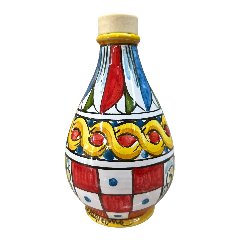 Oliera in ceramica siciliana decoro carretto Produzione artigianale di Caltagirone h.15cm