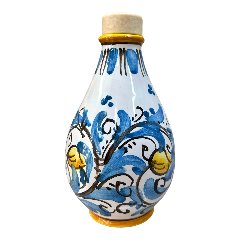 Oliera in ceramica siciliana decoro '600 azzurro e bianco Produzione artigianale di Caltagirone h.15cm