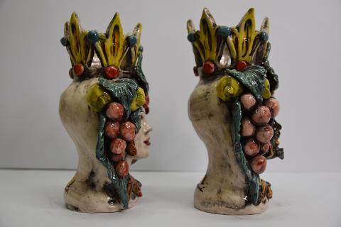 Teste di moro  frutta Produzione artigianale di Caltagirone  h.25 cm