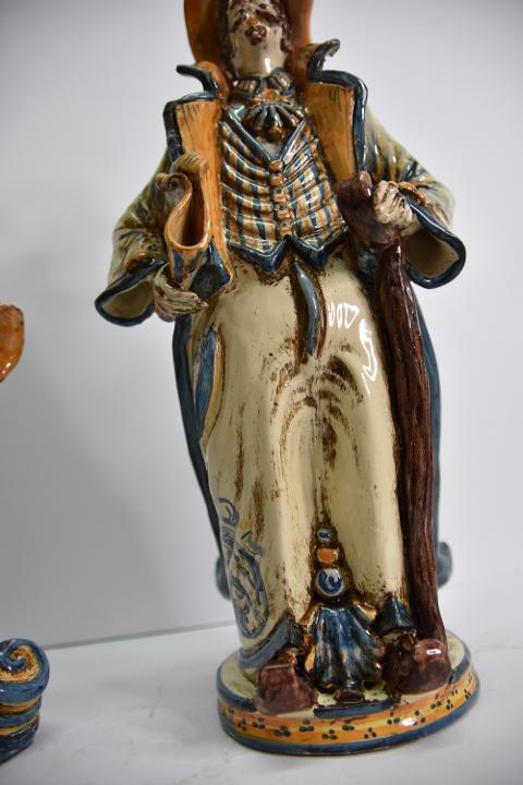 Candeliere in ceramica Produzione artigianale di Caltagirone h.40 cm