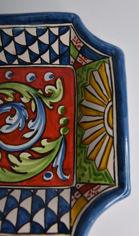 Svuota tasche/Porta caramelle in ceramica Produzione artigianale di Caltagirone decoro siciliano