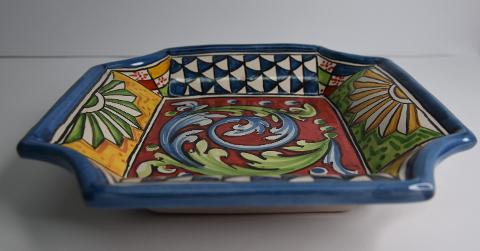 Svuota tasche/Porta caramelle in ceramica Produzione artigianale di Caltagirone decoro siciliano