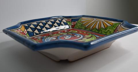 Svuota tasche/Porta caramelle in ceramica Produzione artigianale di Caltagirone decoro siciliano