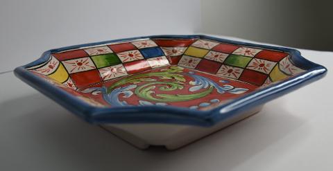 Svuota tasche/Porta caramelle in ceramica Produzione artigianale di Caltagirone decoro siciliano